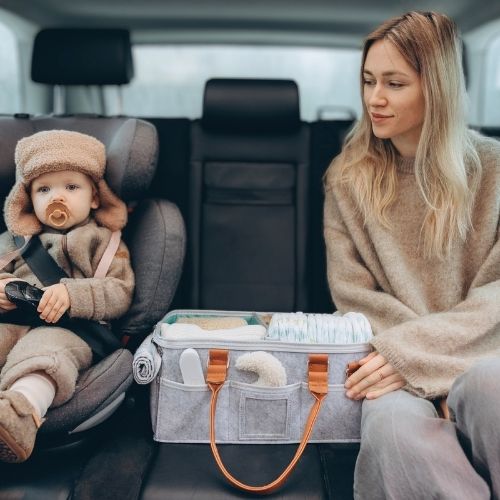 diaper caddy car kit setup for newborn travel
